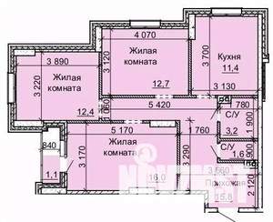 3-к квартира, вторичка, 74м2, 10/16 этаж