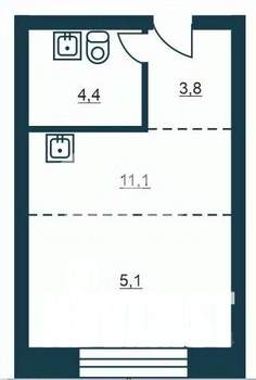Студия квартира, вторичка, 25м2, 22/25 этаж