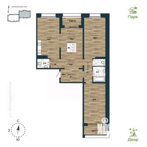 Студия квартира, вторичка, 94м2, 12/25 этаж