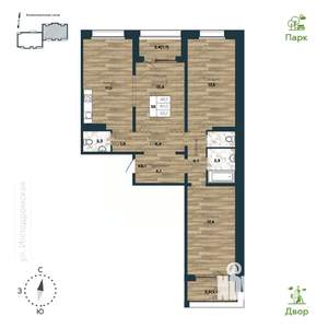 3-к квартира, строящийся дом, 94м2, 10/25 этаж