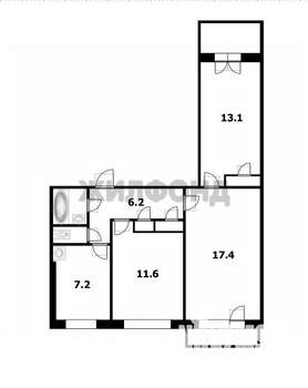 3-к квартира, вторичка, 61м2, 2/10 этаж