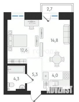 1-к квартира, вторичка, 41м2, 6/16 этаж