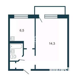 1-к квартира, вторичка, 29м2, 4/5 этаж