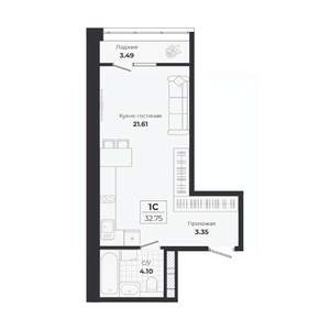 Студия квартира, вторичка, 29м2, 7/9 этаж