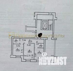 2-к квартира, вторичка, 64м2, 1/10 этаж