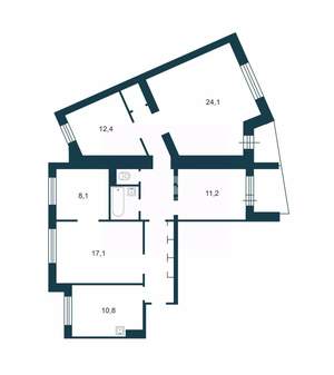 5-к квартира, вторичка, 104м2, 3/10 этаж