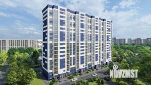 2-к квартира, строящийся дом, 60м2, 16/17 этаж