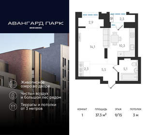 1-к квартира, вторичка, 37м2, 9/20 этаж
