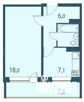 1-к квартира, вторичка, 39м2, 1/17 этаж