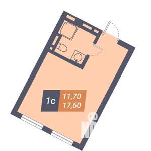 Студия квартира, вторичка, 18м2, 2/8 этаж