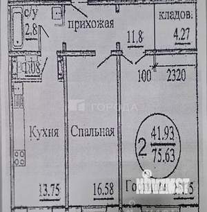 2-к квартира, вторичка, 76м2, 4/10 этаж