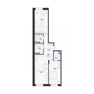 3-к квартира, строящийся дом, 78м2, 1/9 этаж