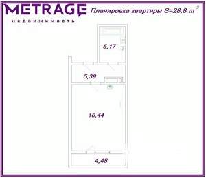 Студия квартира, вторичка, 29м2, 20/25 этаж
