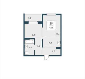 2-к квартира, вторичка, 43м2, 8/17 этаж