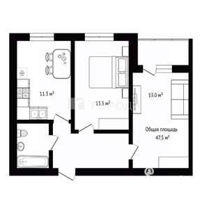 2-к квартира, вторичка, 48м2, 6/10 этаж