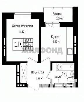 1-к квартира, вторичка, 34м2, 18/27 этаж