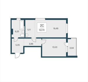 2-к квартира, вторичка, 54м2, 11/17 этаж