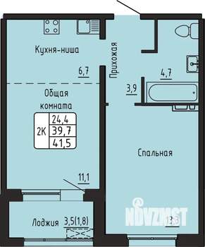 2-к квартира, вторичка, 42м2, 9/17 этаж
