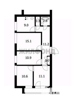 4-к квартира, вторичка, 73м2, 8/9 этаж