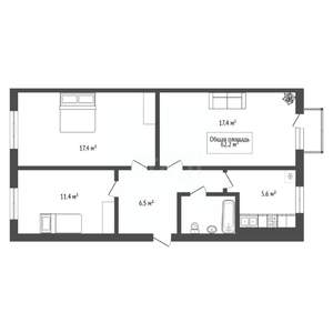 3-к квартира, вторичка, 62м2, 3/5 этаж