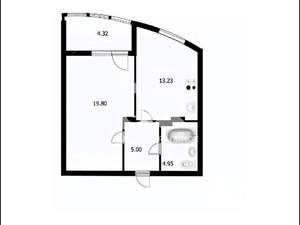 1-к квартира, вторичка, 46м2, 14/27 этаж