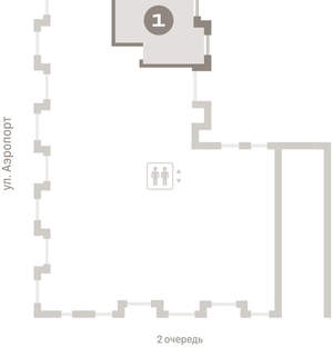1-к квартира, вторичка, 59м2, 1/15 этаж