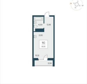 Студия квартира, вторичка, 31м2, 20/26 этаж