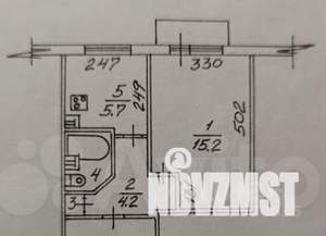 1-к квартира, вторичка, 30м2, 5/5 этаж