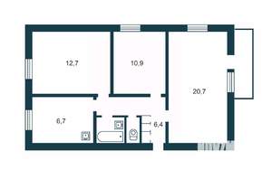 3-к квартира, вторичка, 61м2, 2/9 этаж