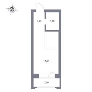 Студия квартира, вторичка, 28м2, 21/25 этаж