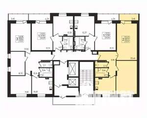 2-к квартира, строящийся дом, 70м2, 7/17 этаж
