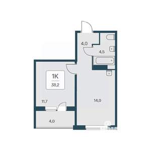 1-к квартира, вторичка, 38м2, 11/17 этаж