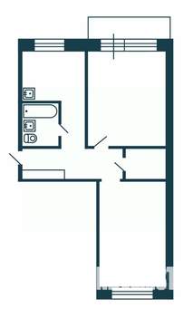 2-к квартира, вторичка, 44м2, 5/5 этаж