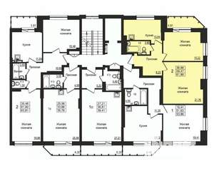 2-к квартира, строящийся дом, 59м2, 4/10 этаж