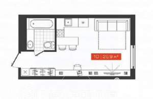 Студия квартира, вторичка, 26м2, 11/18 этаж