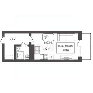 Студия квартира, вторичка, 31м2, 9/17 этаж