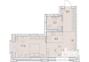 1-к квартира, вторичка, 49м2, 7/25 этаж