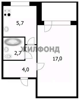 1-к квартира, вторичка, 32м2, 3/9 этаж