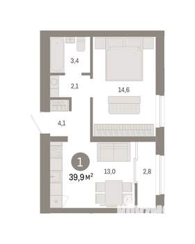 1-к квартира, вторичка, 40м2, 7/8 этаж