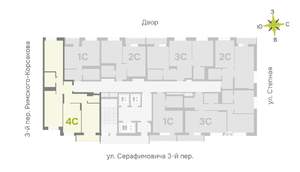 4-к квартира, строящийся дом, 81м2, 19/25 этаж