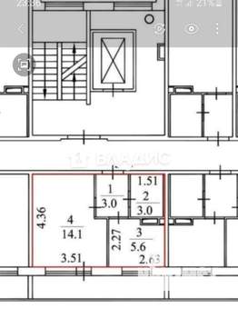 1-к квартира, вторичка, 26м2, 7/10 этаж