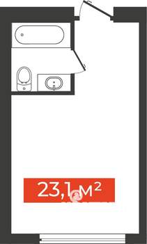 1-к квартира, вторичка, 23м2, 16/18 этаж