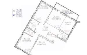 3-к квартира, вторичка, 97м2, 3/24 этаж