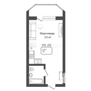 Студия квартира, вторичка, 26м2, 4/13 этаж