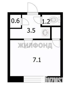 1-к квартира, вторичка, 12м2, 5/5 этаж