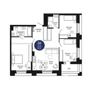 3-к квартира, вторичка, 85м2, 4/20 этаж