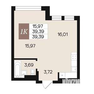 1-к квартира, вторичка, 39м2, 3/10 этаж