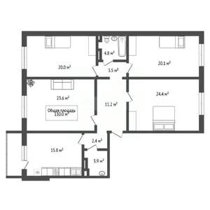 4-к квартира, вторичка, 130м2, 1/9 этаж