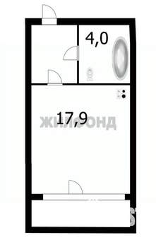 1-к квартира, вторичка, 26м2, 4/22 этаж