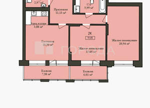 2-к квартира, вторичка, 77м2, 23/29 этаж